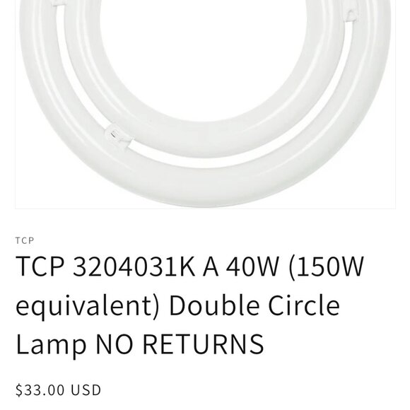 🚨💡3x NEW LISTING 💡🚨Priced to sell ASAP TCP Double Ring round light. - Picture 6 of 7